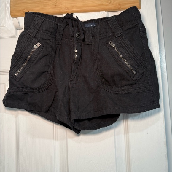 Pants - Charcoal Women's Cargo Shorts with Zipper Pockets